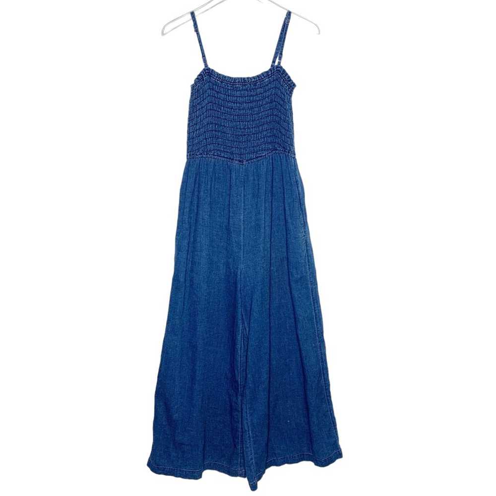 Anthropologie S Pilcro Smocked Jumpsuit Wide Leg … - image 1