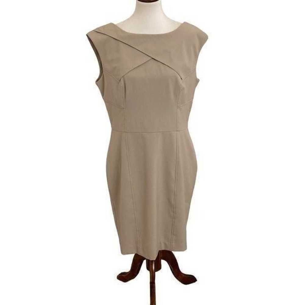 Calvin Klein Beige Sleeveless Sheath Dress Size 14 - image 1