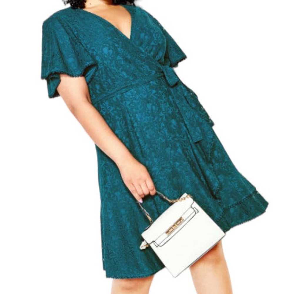 City Chic Dress Sweet Love Lace teal size XXL/24 - image 5