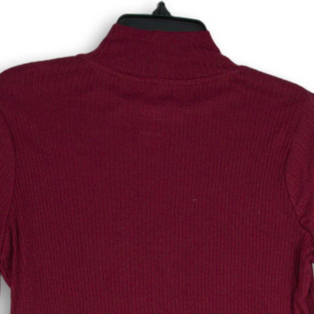 NWT Sonoma Womens Maroon Ribbed Mock Neck Long Sl… - image 4