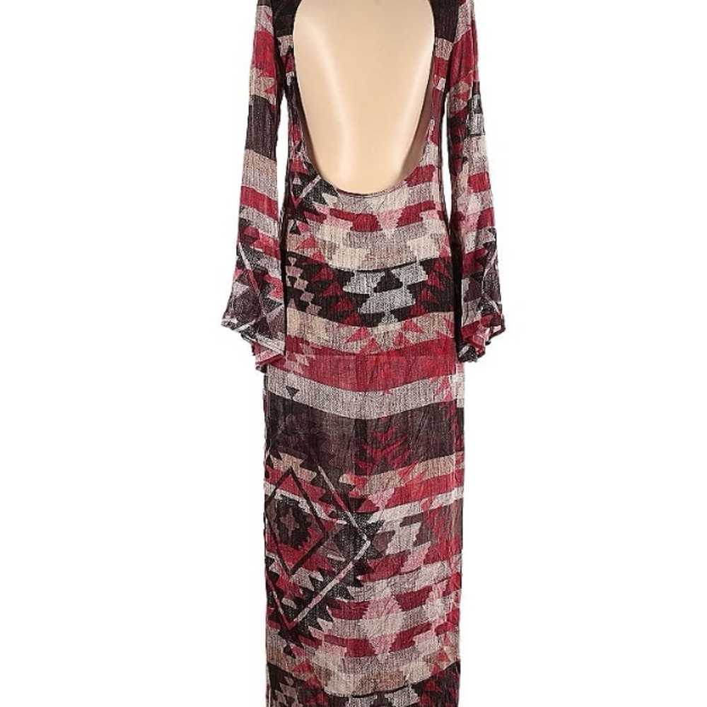 Tysa Aztec, Tribal Long Sleeve Maxi Dress With Op… - image 2