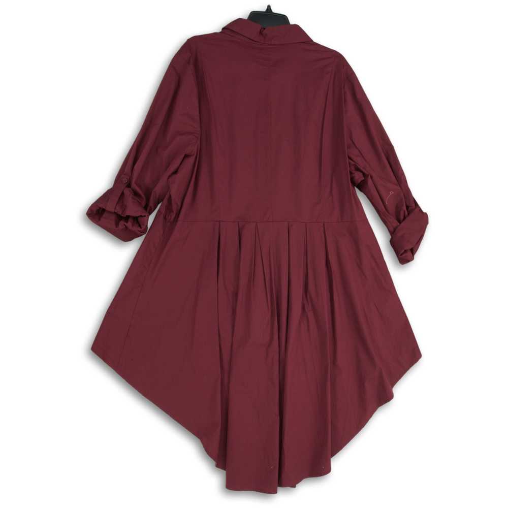 NWT Lane Bryant Womens Maroon Long Sleeve Button … - image 2