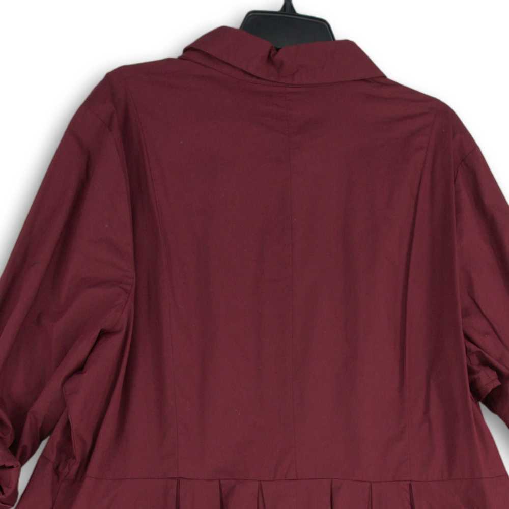 NWT Lane Bryant Womens Maroon Long Sleeve Button … - image 4