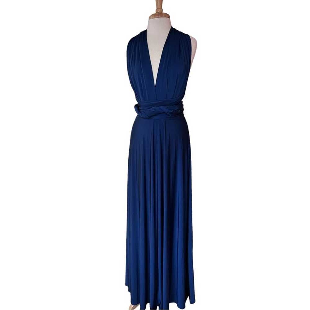 LULUS Tricks of the Trade Navy Blue Maxi Dress Ne… - image 4