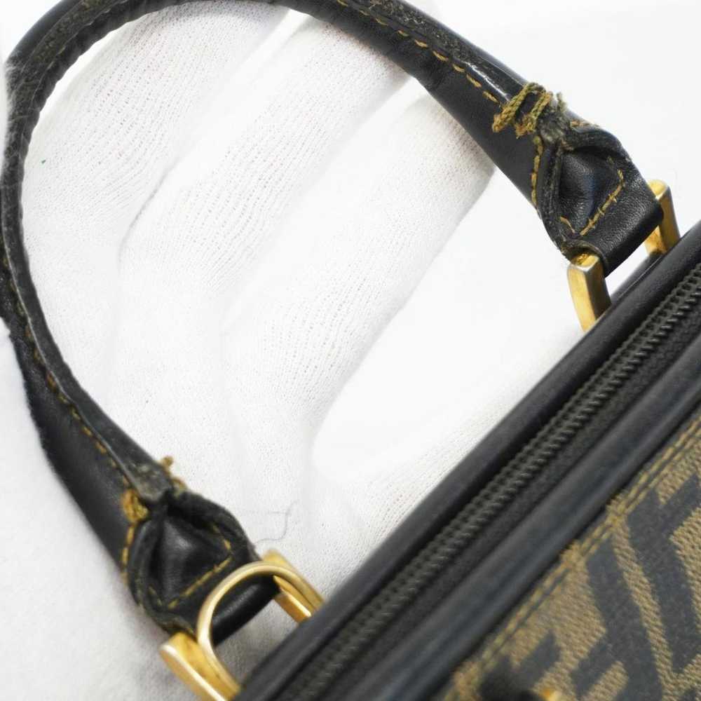 Fendi Fendi handbag Zucca leather brown black lad… - image 12
