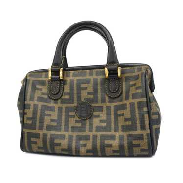 Fendi Fendi handbag Zucca leather brown black lad… - image 1