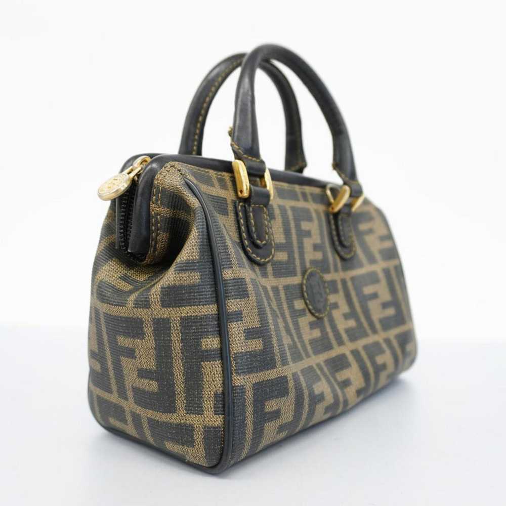 Fendi Fendi handbag Zucca leather brown black lad… - image 2