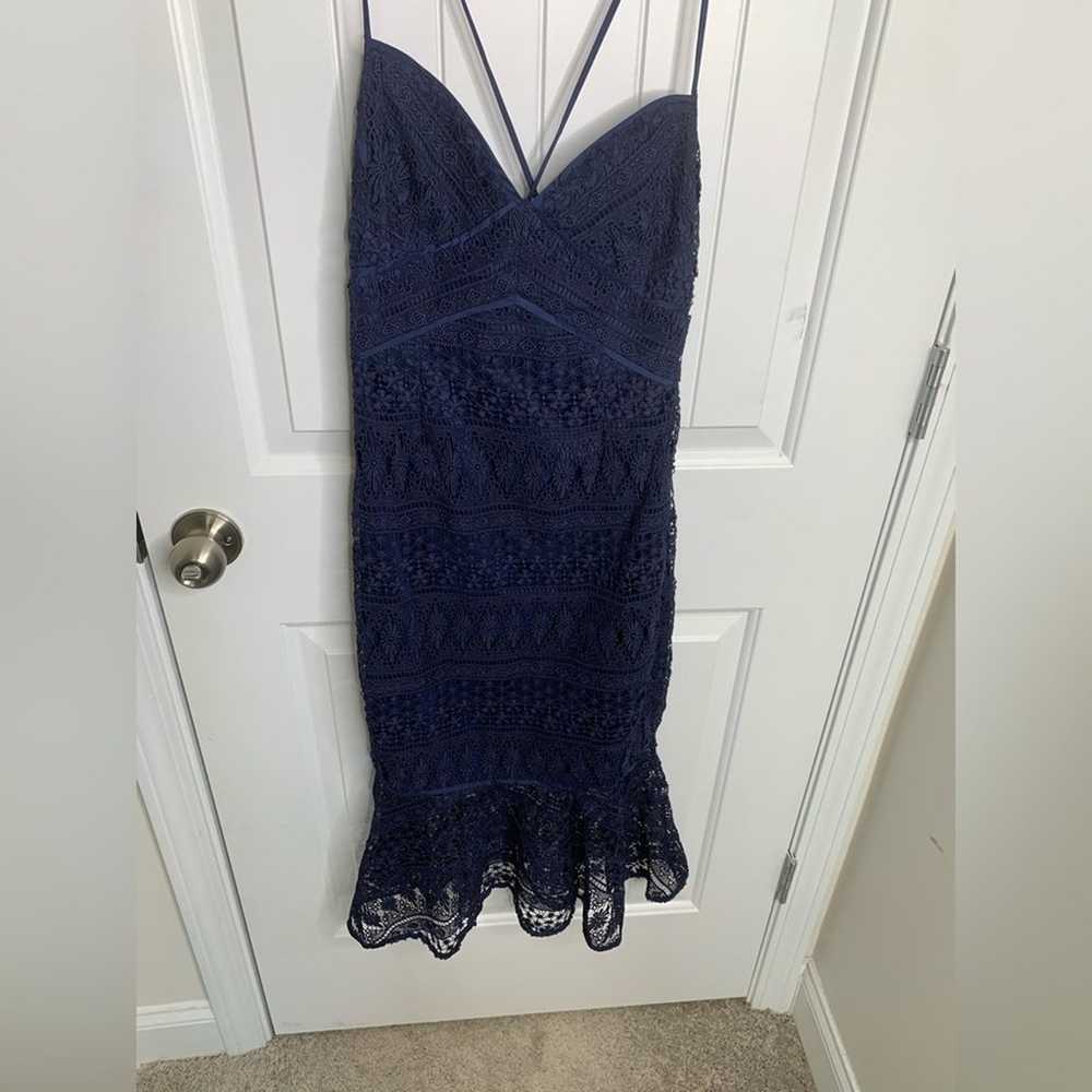 Likely Revolve navy blue lace crochet darby cockt… - image 8
