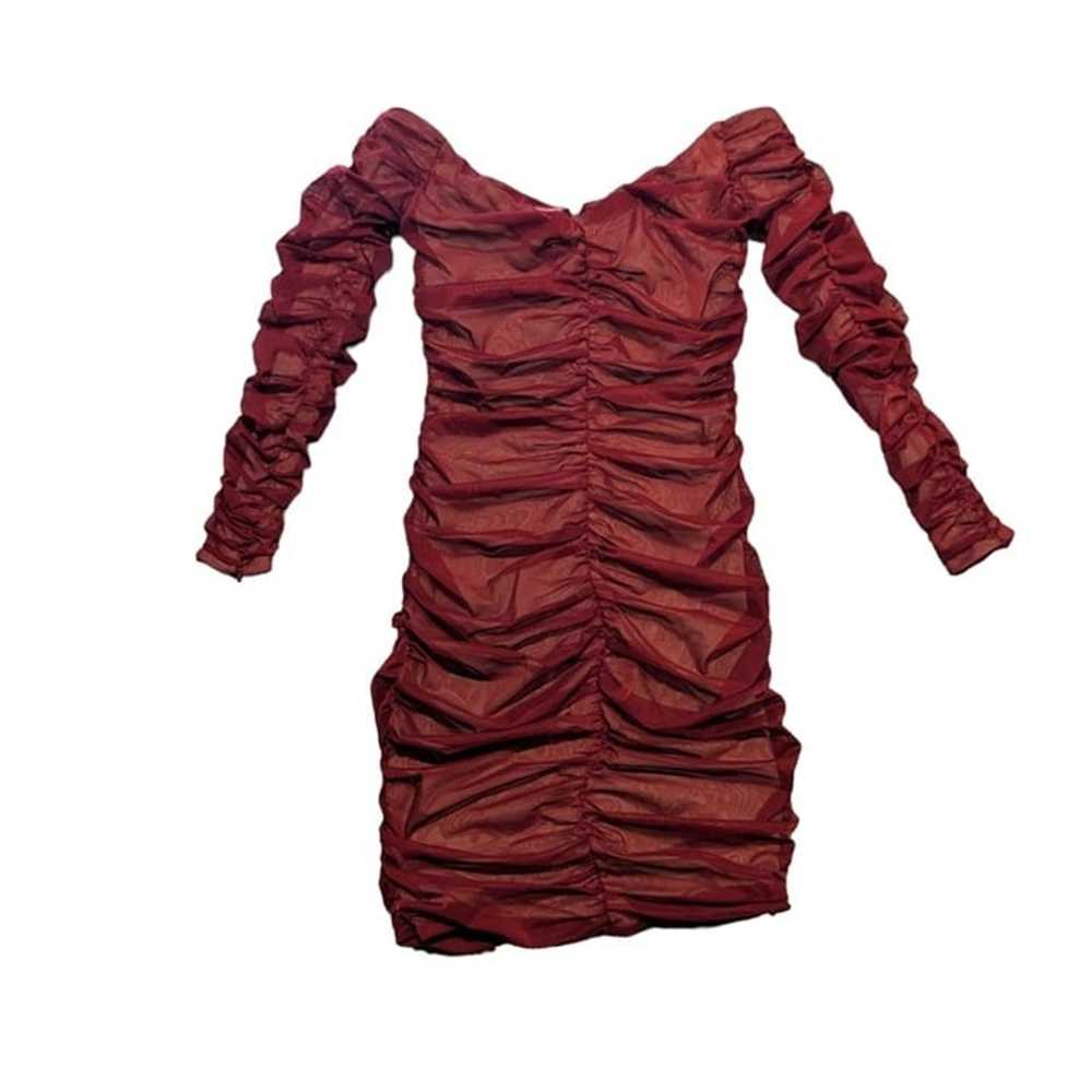 House of  CB London Fifi Wine Red bodycon stretch… - image 3