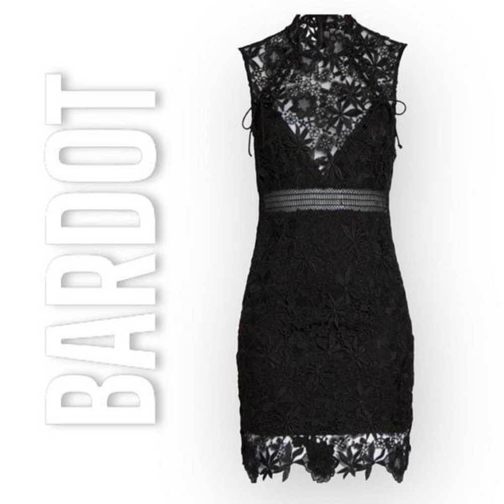 Bardot Black 4 Paris Lace Illusion Mock-neck Shea… - image 1