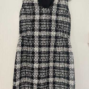 Theory black and white tweed dress.