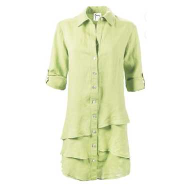 FINLEY 100% Linen JENNA Tiered Ruffle Shirt Dress… - image 1