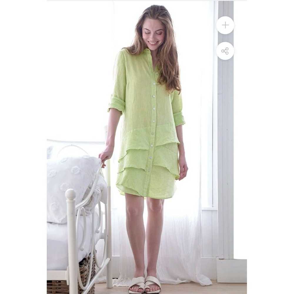 FINLEY 100% Linen JENNA Tiered Ruffle Shirt Dress… - image 2