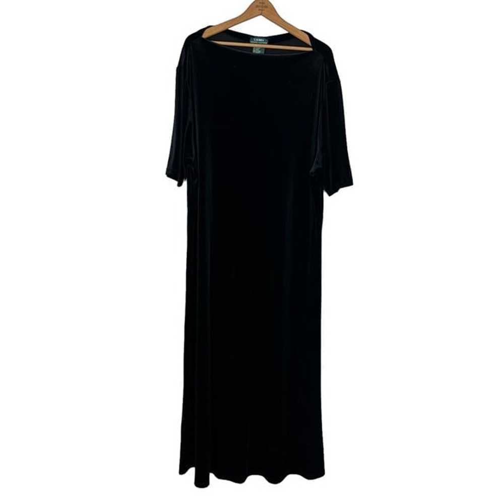 Lauren Ralph Lauren Dress 3X Black Maxi Velvet Ve… - image 1