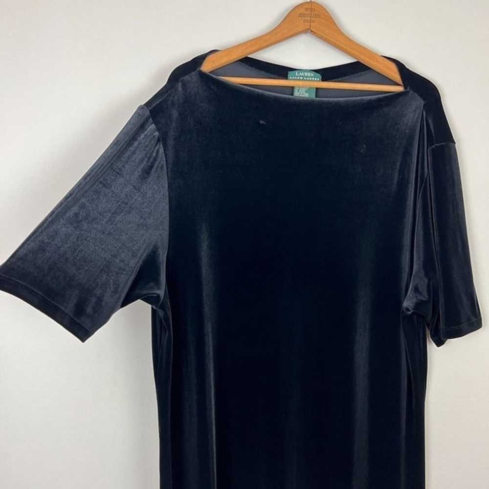 Lauren Ralph Lauren Dress 3X Black Maxi Velvet Ve… - image 2