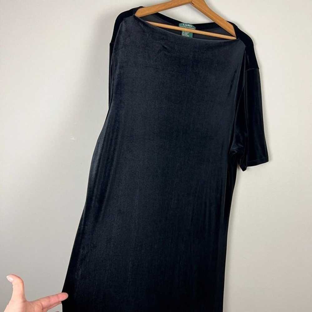 Lauren Ralph Lauren Dress 3X Black Maxi Velvet Ve… - image 3
