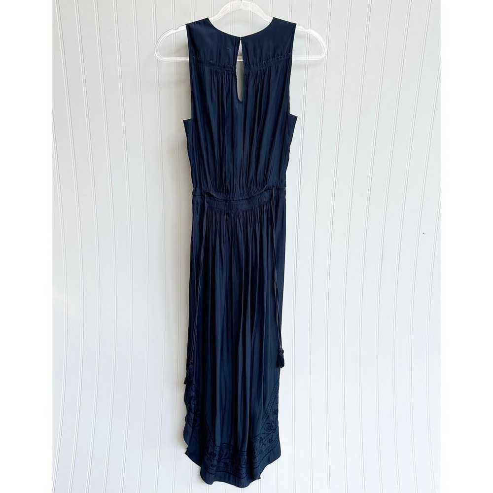 Ramy Brook Handkercheif Midi Navy Blue Dress Tie … - image 8