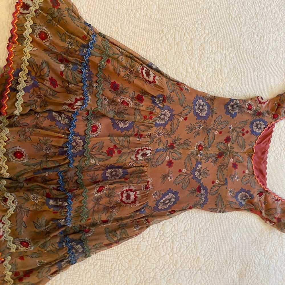Silk Anna Sui sz 8 silk dress - image 7