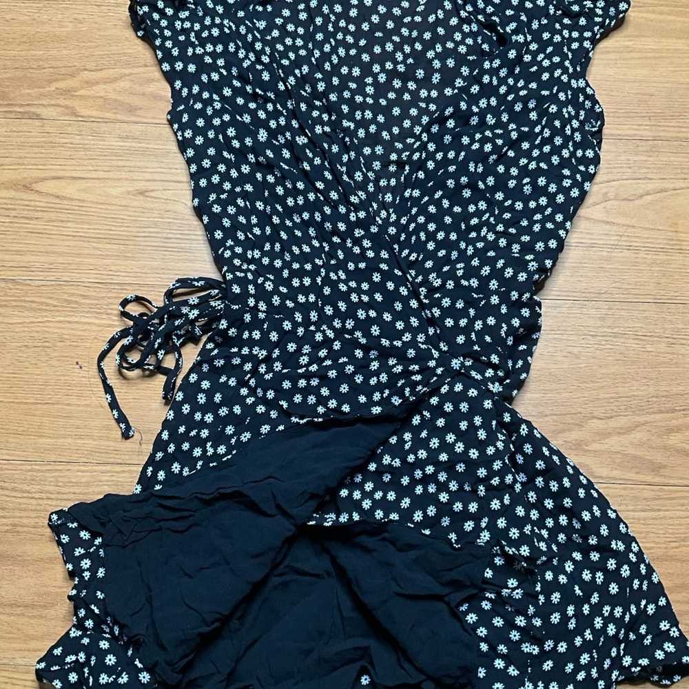 Reformation Dress wrap style small floral black w… - image 3