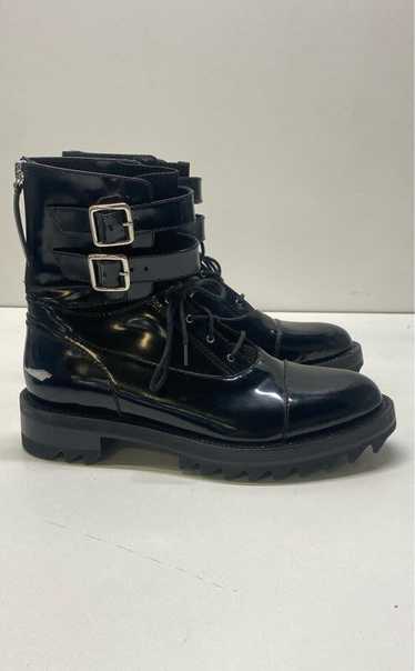 Tamara Mellon Patent Leather Combat Boots Black 10