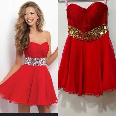 Blush prom red mini dress 4