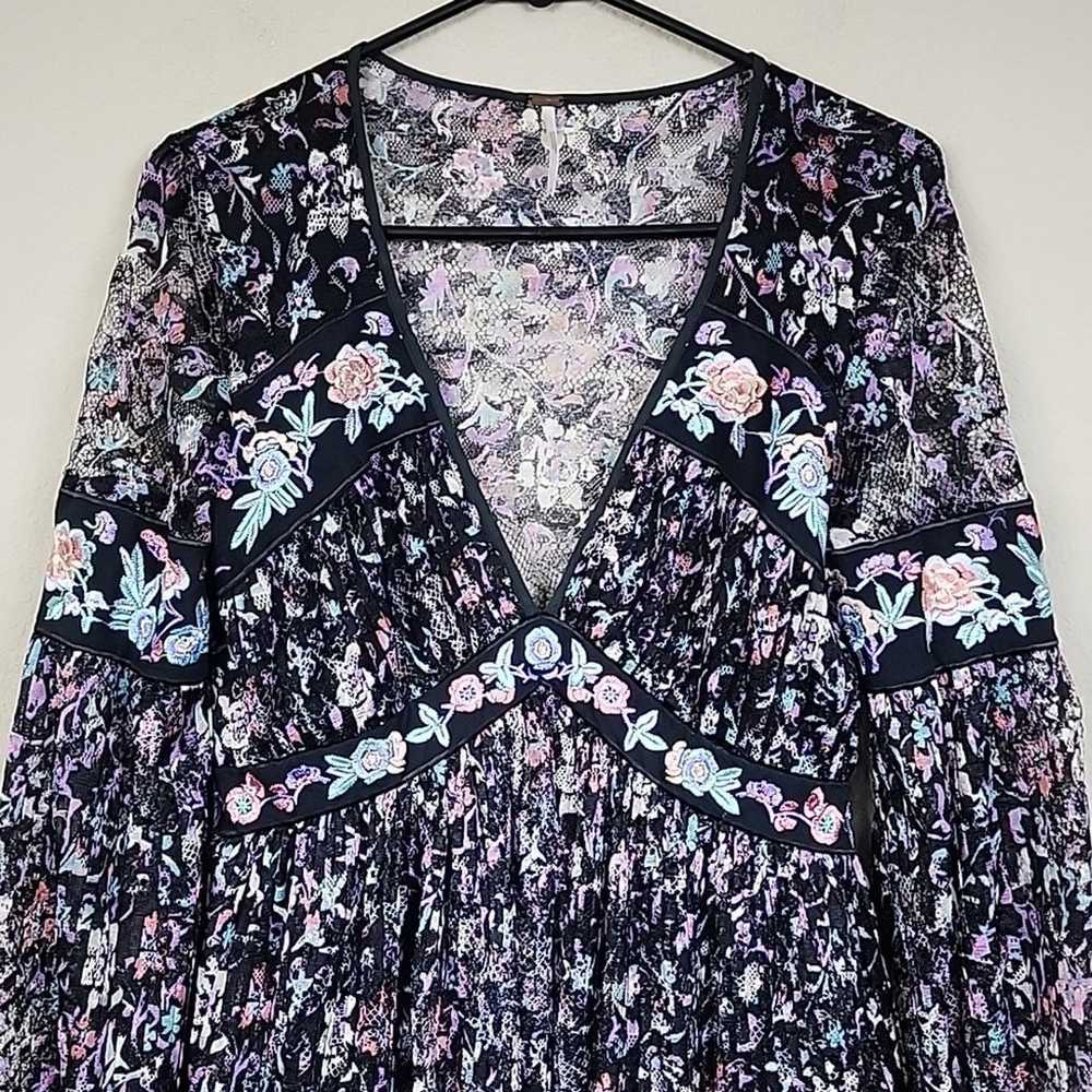 Free People Cherry Blossom Embroidered Size 6 Dre… - image 5