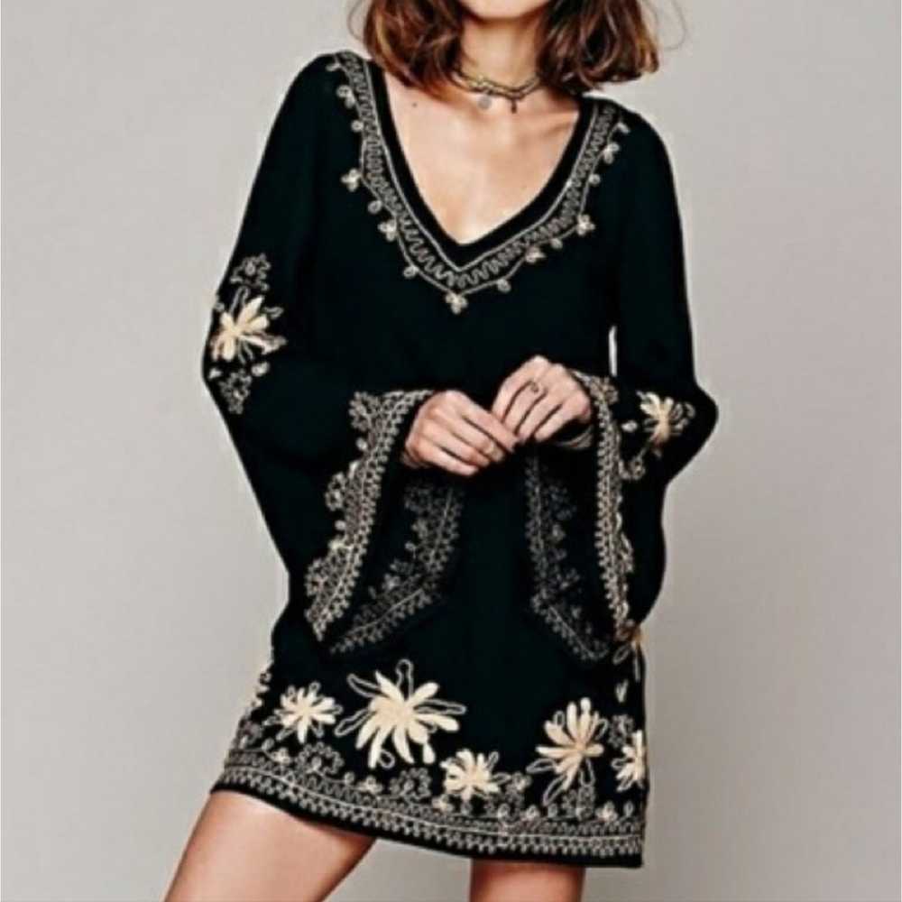 Free People Skyfall Embroidered Long Sleeve Dress - image 1