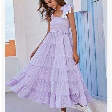 NEW Boho Tie Strap Lilac Dress