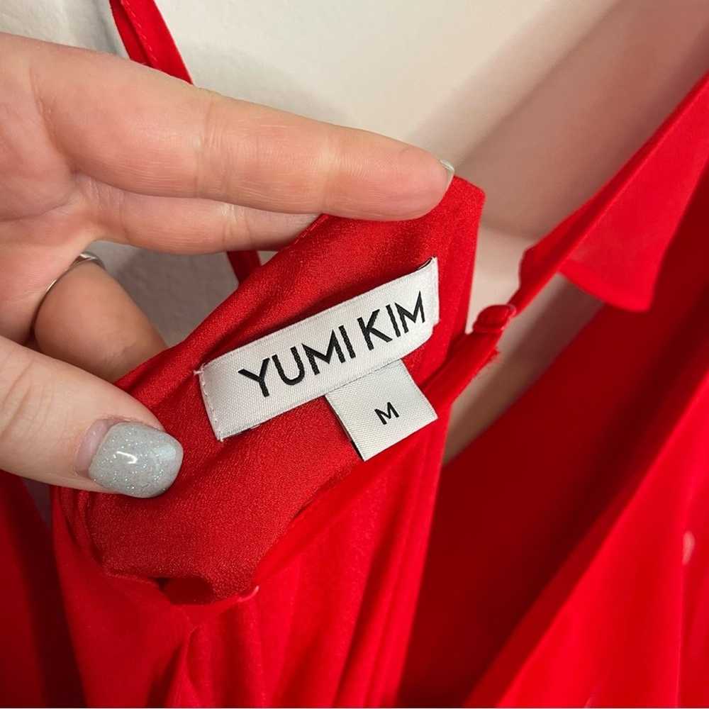 Yumi Kim Red Bouquet Wrap Midi Flutter Sleeve Dre… - image 8