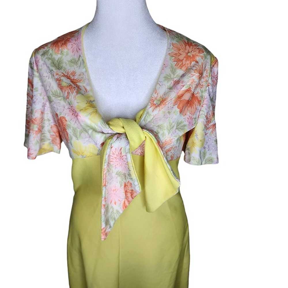 Vintage 60s Empire Waist Maxi Dress Flutter Sleev… - image 3