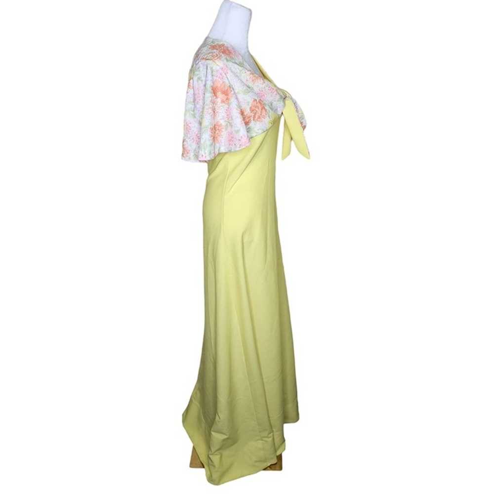 Vintage 60s Empire Waist Maxi Dress Flutter Sleev… - image 4