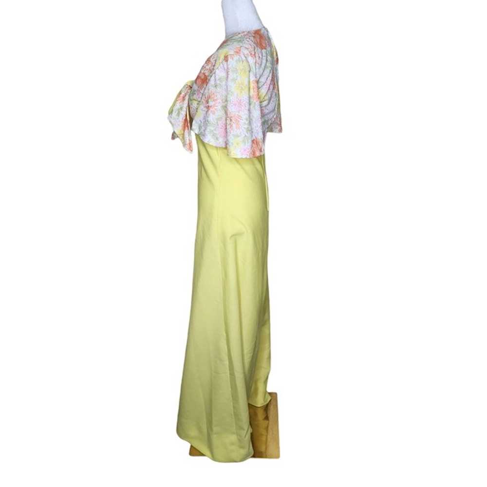 Vintage 60s Empire Waist Maxi Dress Flutter Sleev… - image 7