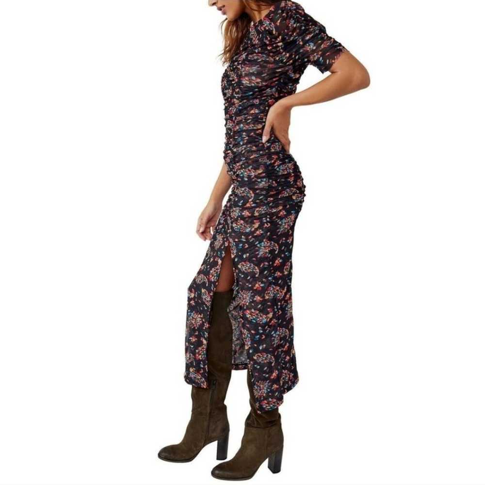 Free People Briella Ruched Floral Size Medium Dre… - image 3