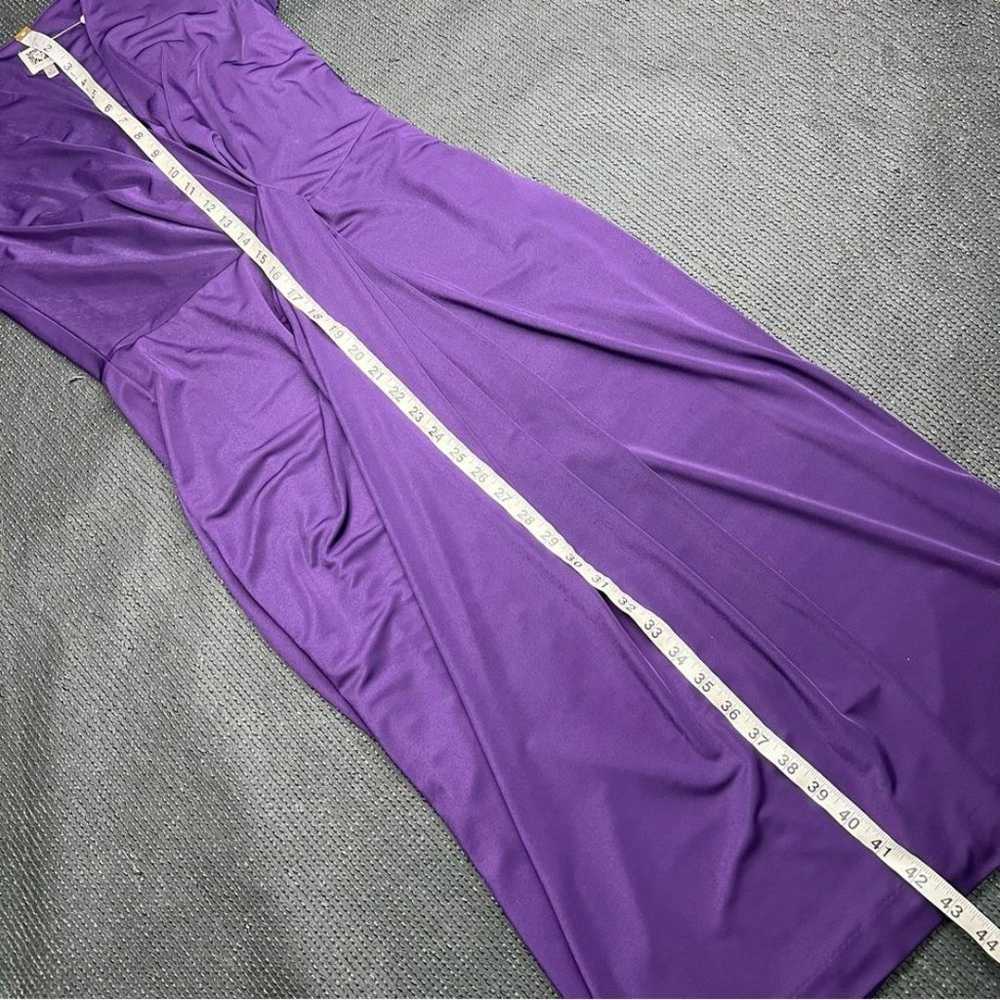 Anne Klein Purple Mesh Sleeve Midi Dress Size 4 - image 8