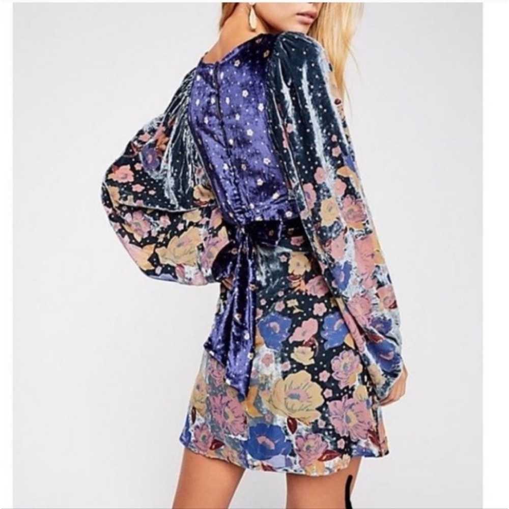 Free People Last Letter Velour Floral Long Sleeve… - image 1