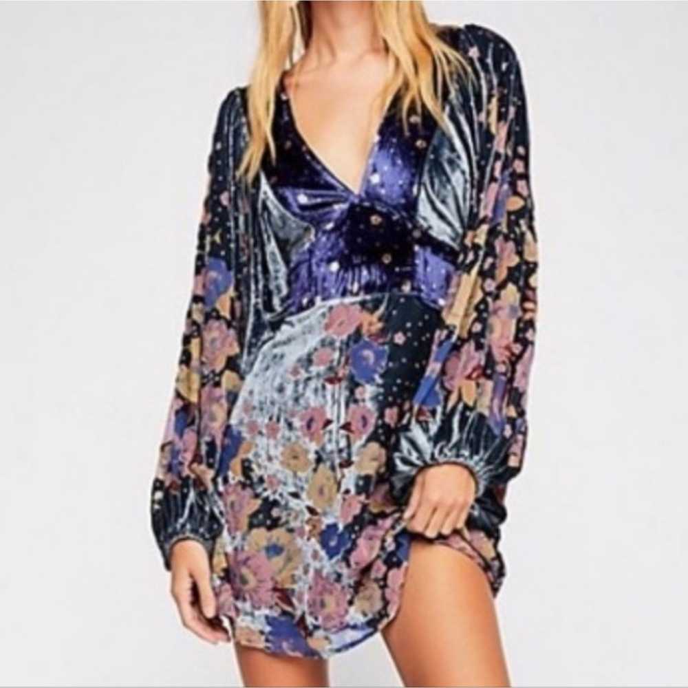 Free People Last Letter Velour Floral Long Sleeve… - image 2