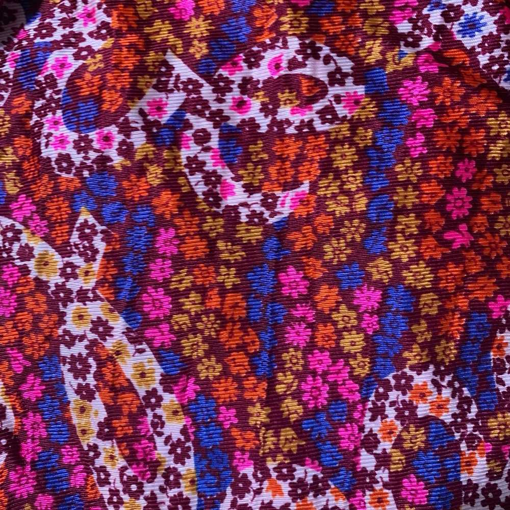 Vintage 70s psychedelic floral mod mini dress - image 2