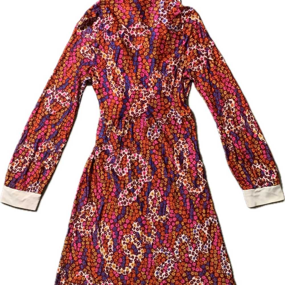 Vintage 70s psychedelic floral mod mini dress - image 3
