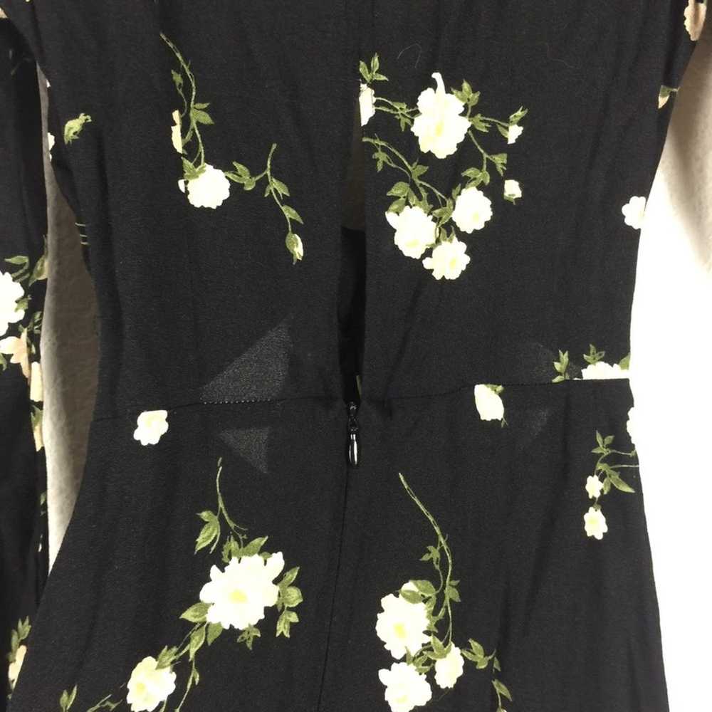 Reformation Contessa Black Floral Cut Out Tie Fro… - image 11
