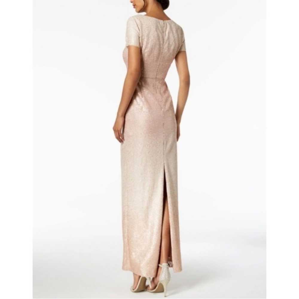Adrianna Papell Ombre Sequin Column Gown Blush Om… - image 4