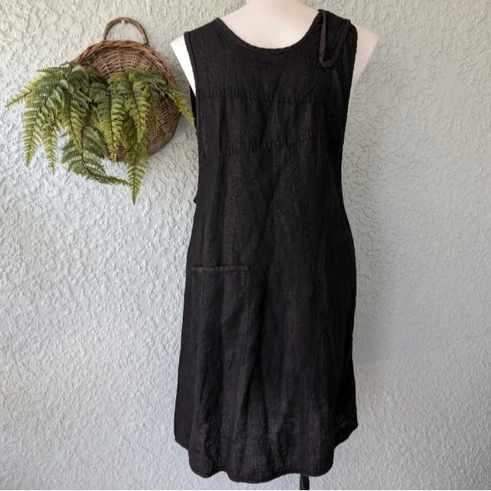 Cynthia Ashby black Linen dress with pockets wome… - image 3