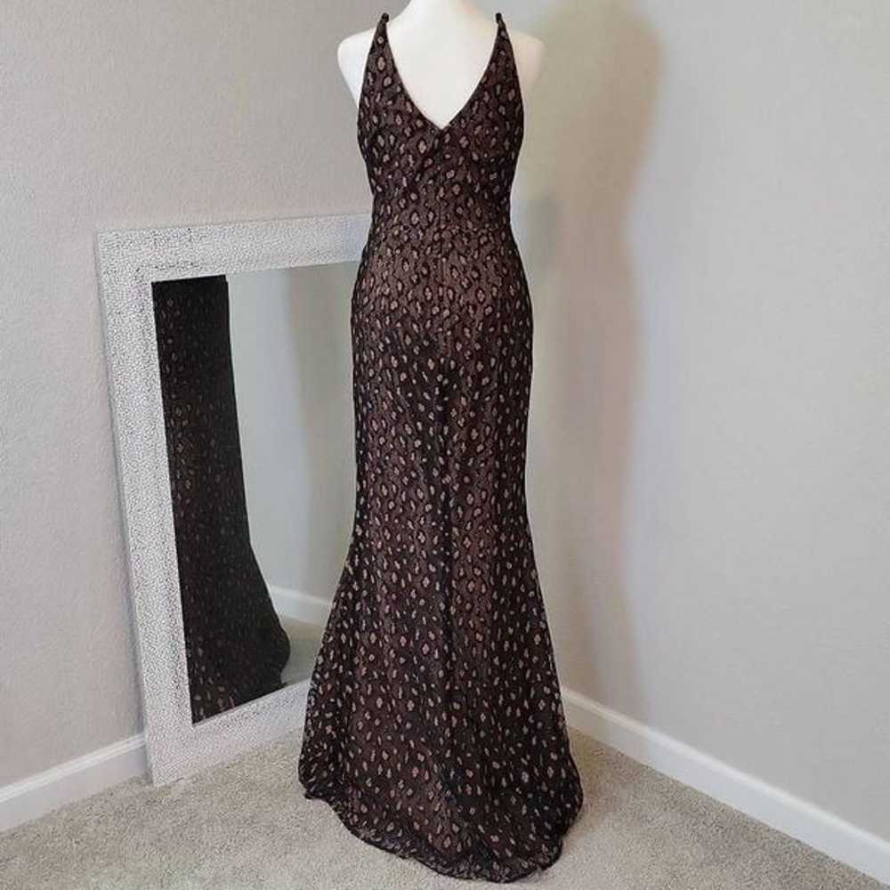 DRESS THE POPULATION Helen Gown Black/ Tan Size S - image 3