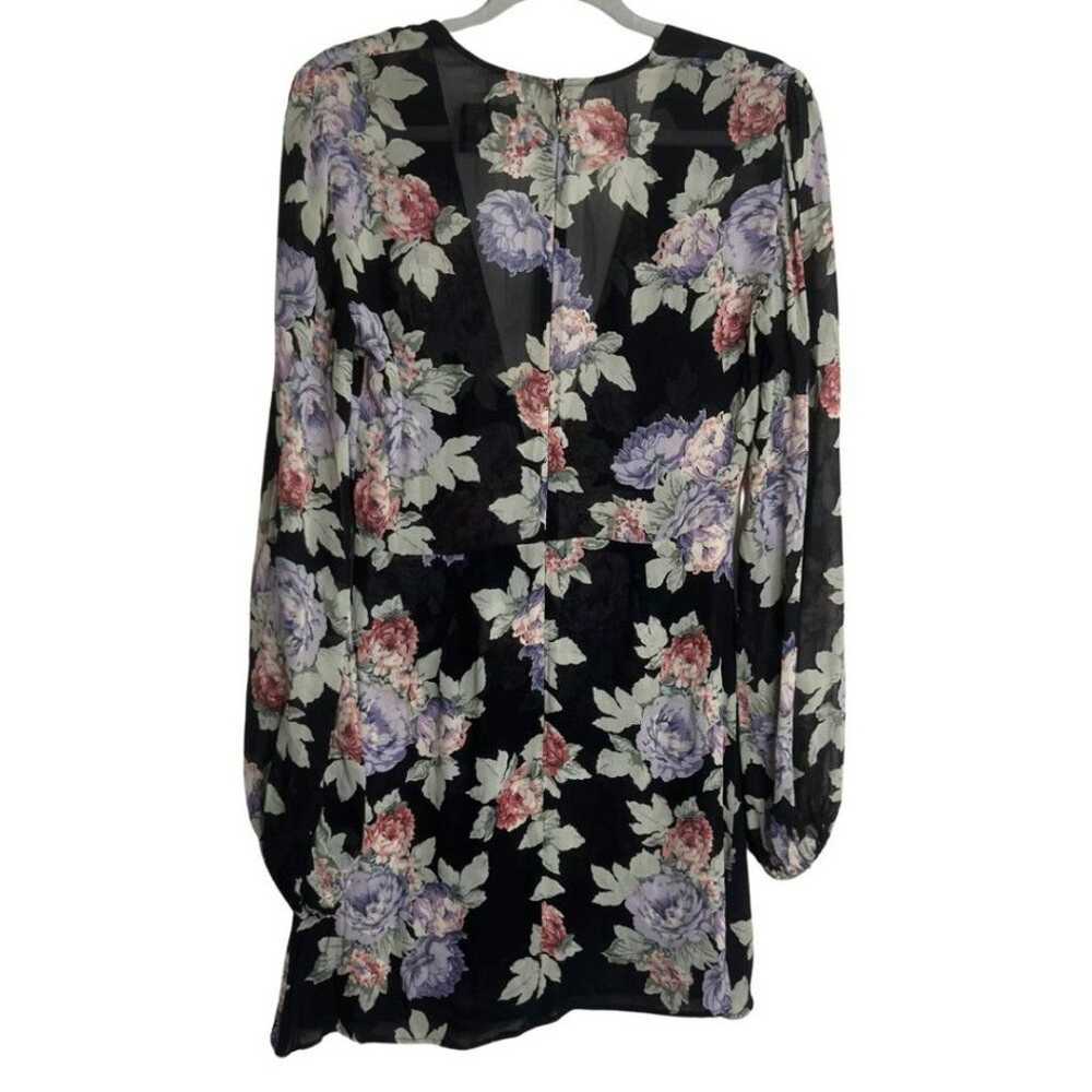 Reformation Lucy Black Floral Plunge Deep V Neck … - image 6