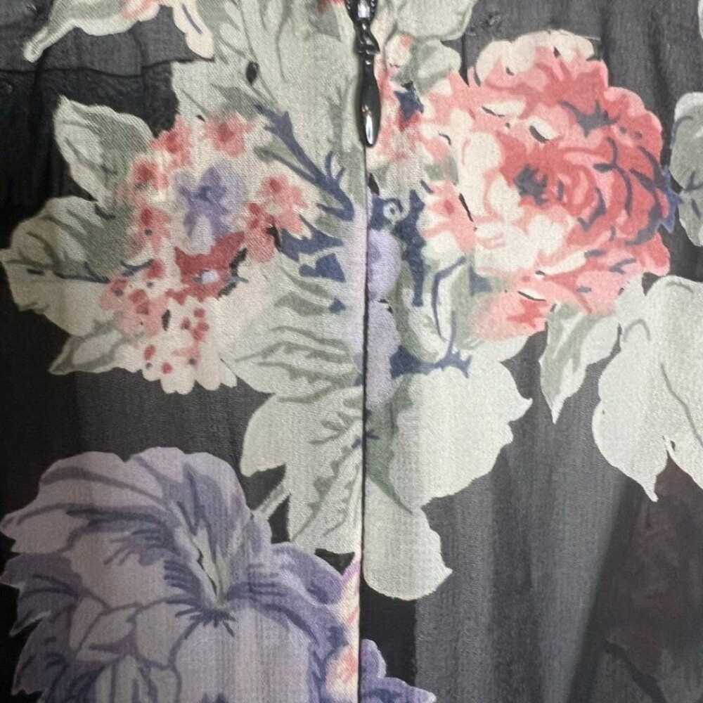 Reformation Lucy Black Floral Plunge Deep V Neck … - image 7