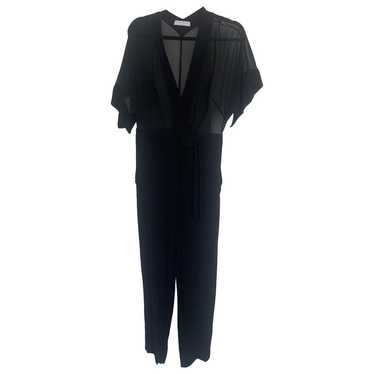 Sandro Paris Noir Emilia Floral hotsell Embroidered Black Velvet Jumpsuit 36 S