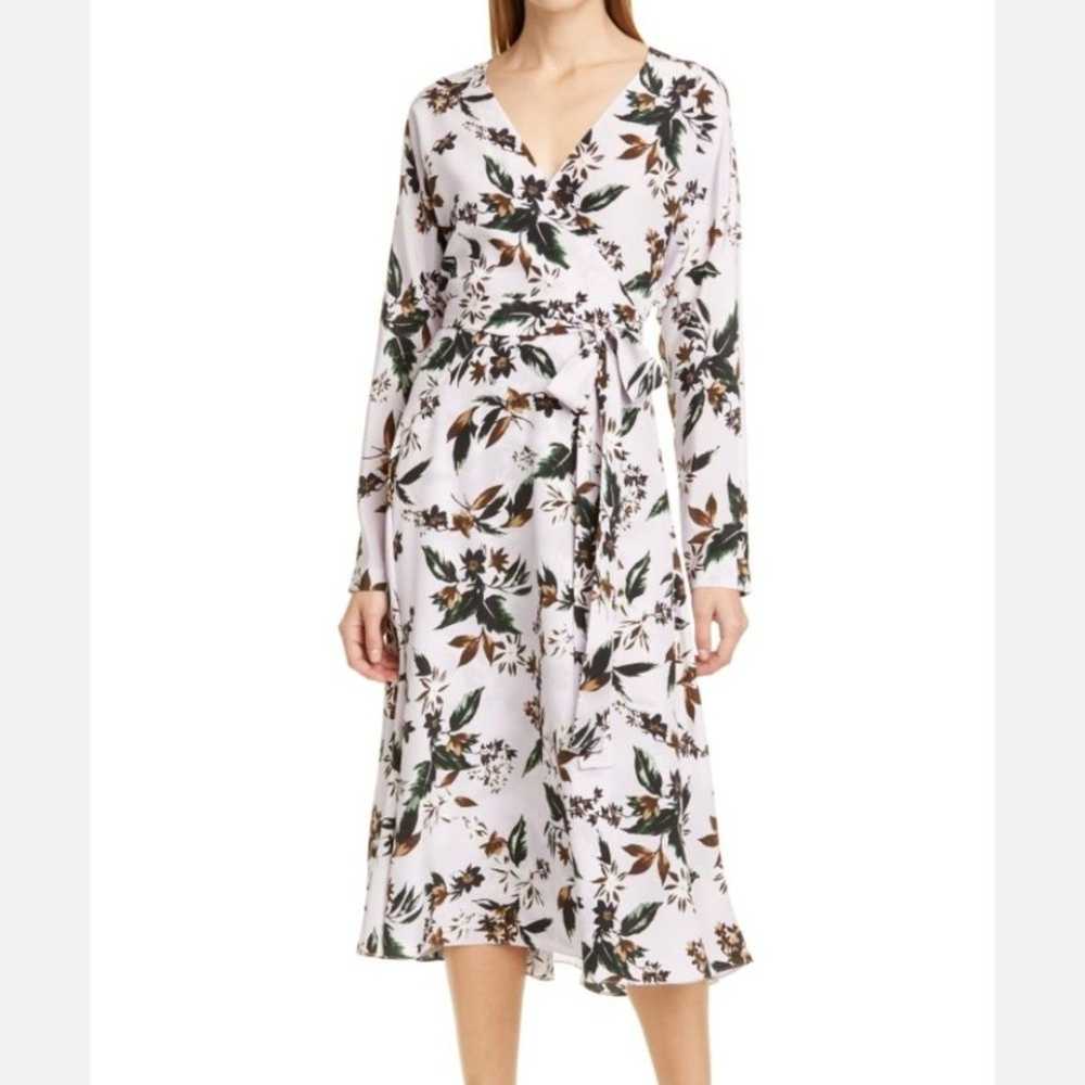 Diane von Furstenberg Elle Floral Silk Long-Sleev… - image 1