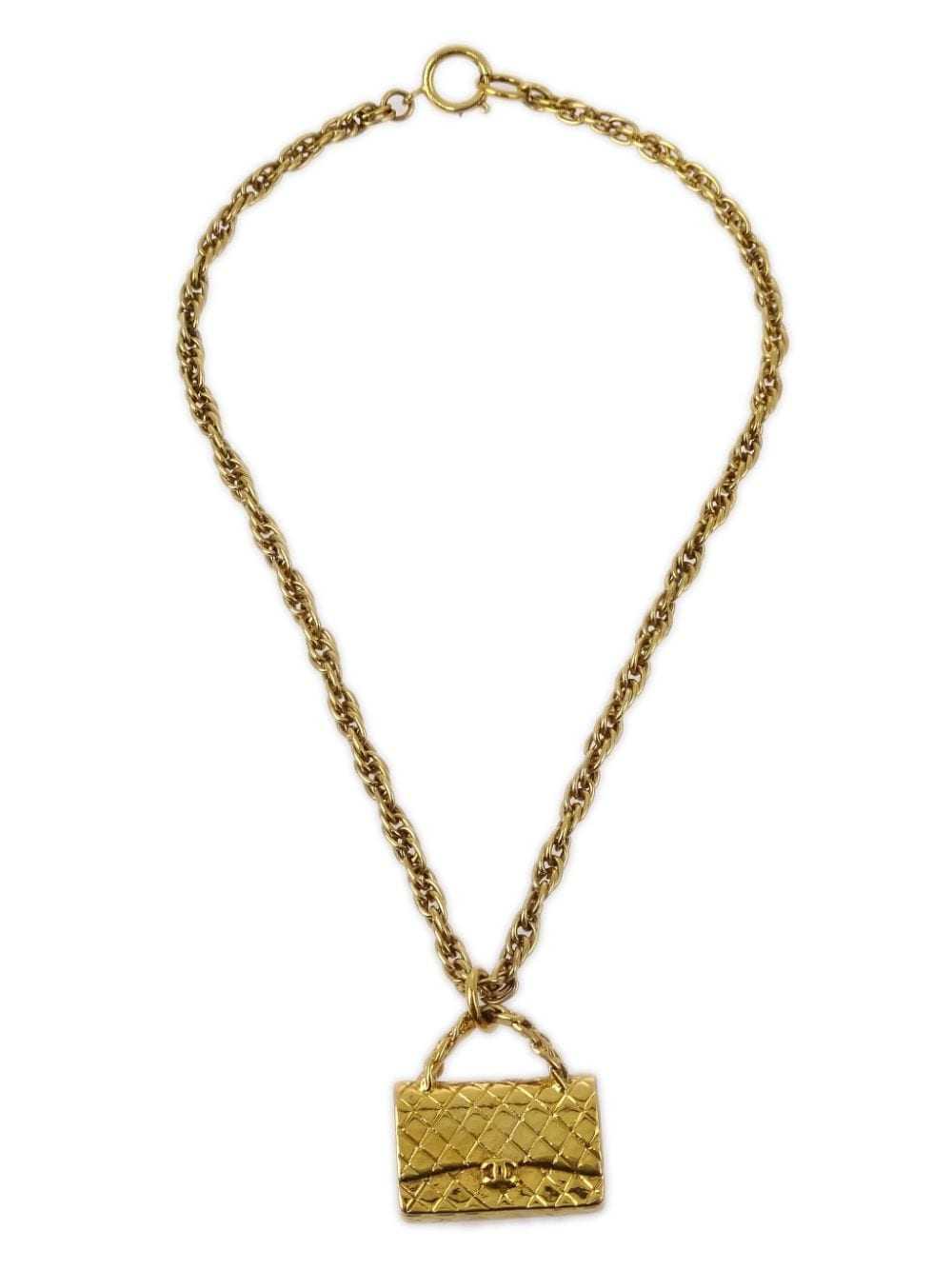 CHANEL Pre-Owned 1995 Classic Flap pendant neckla… - image 1