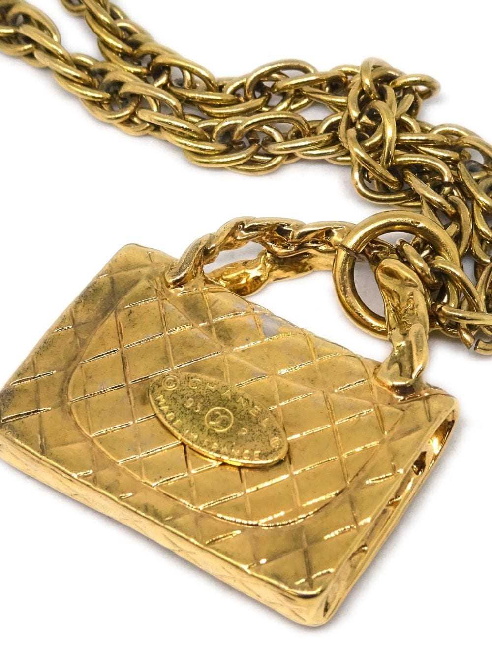 CHANEL Pre-Owned 1995 Classic Flap pendant neckla… - image 3