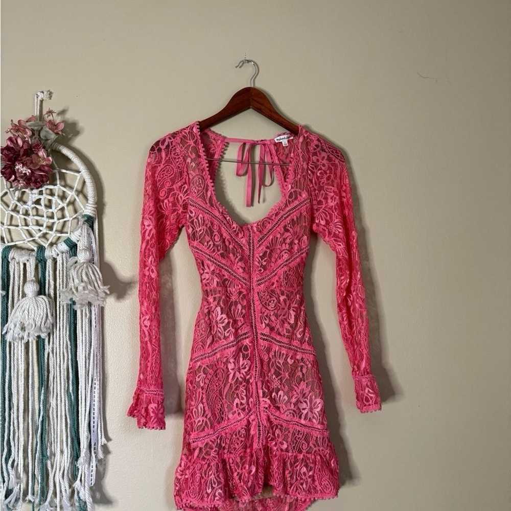 For Love And Lemons Emerie Lace Dress Pink Size S… - image 2