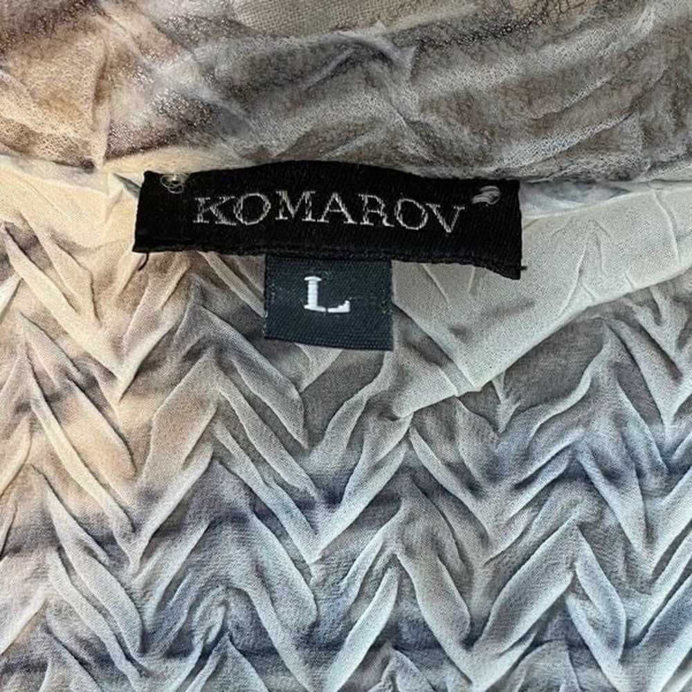 Komarov Asymmetrical Tunic Crinkle Cream Black Tu… - image 5